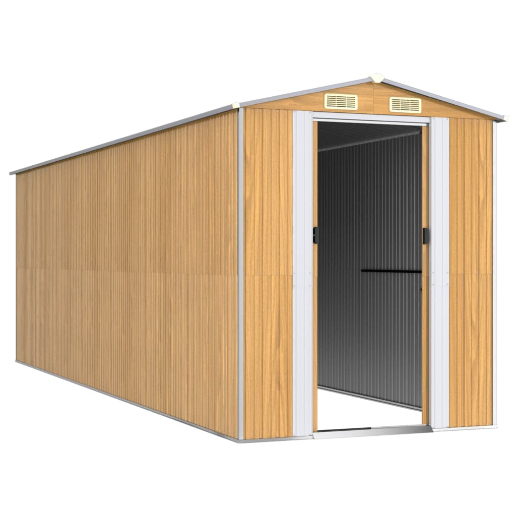 VidaXL Gartenhaus 192x606x223 cm verzinkter Stahl hellbraun