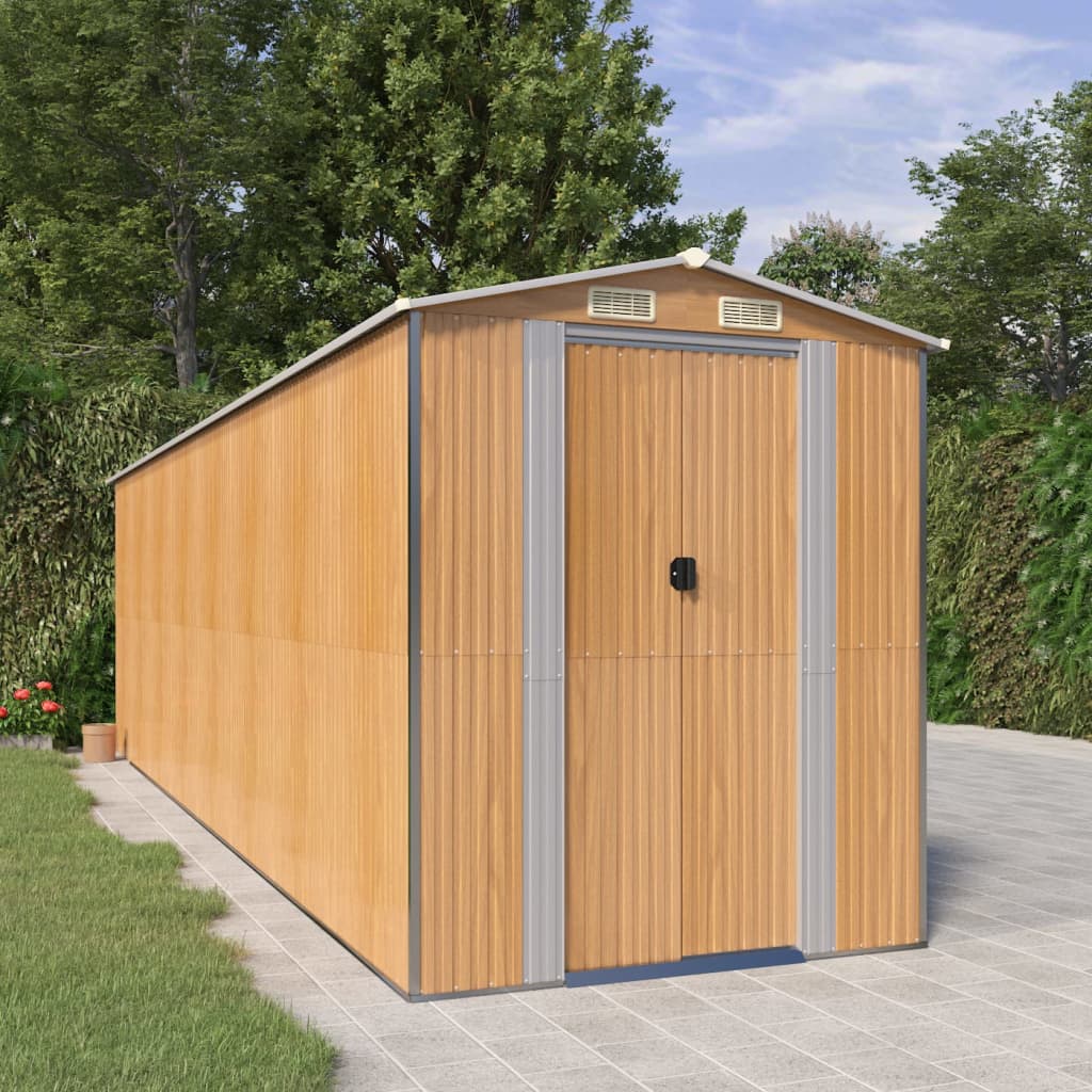 VidaXL Gartenhaus 192x689x223 cm verzinkter Stahl hellbraun