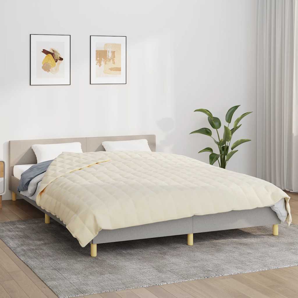 Vidaxx Gewichtsdecke 200x225 cm 13 kg Stoff hellcreme