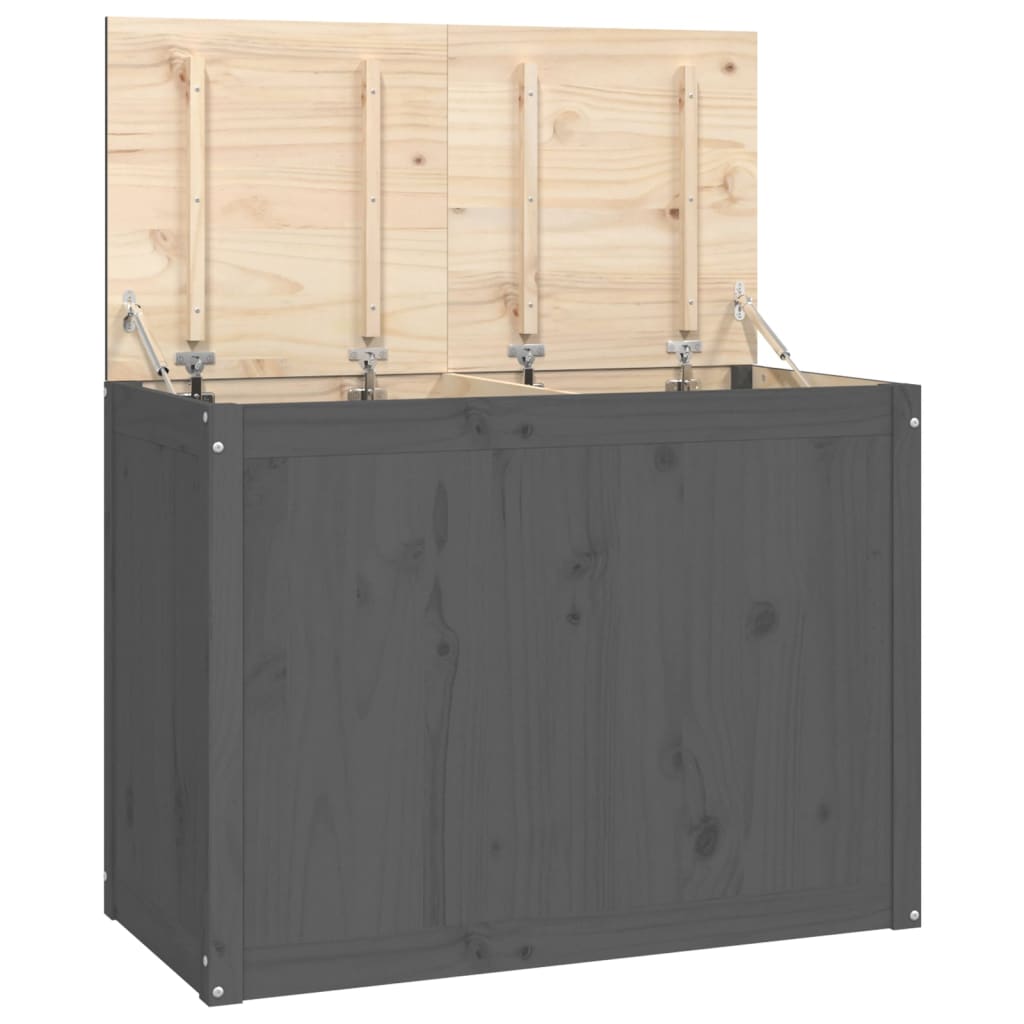 Vidaxx Wäschekorb 88,5x44x66 cm massives Kiefernholz grau