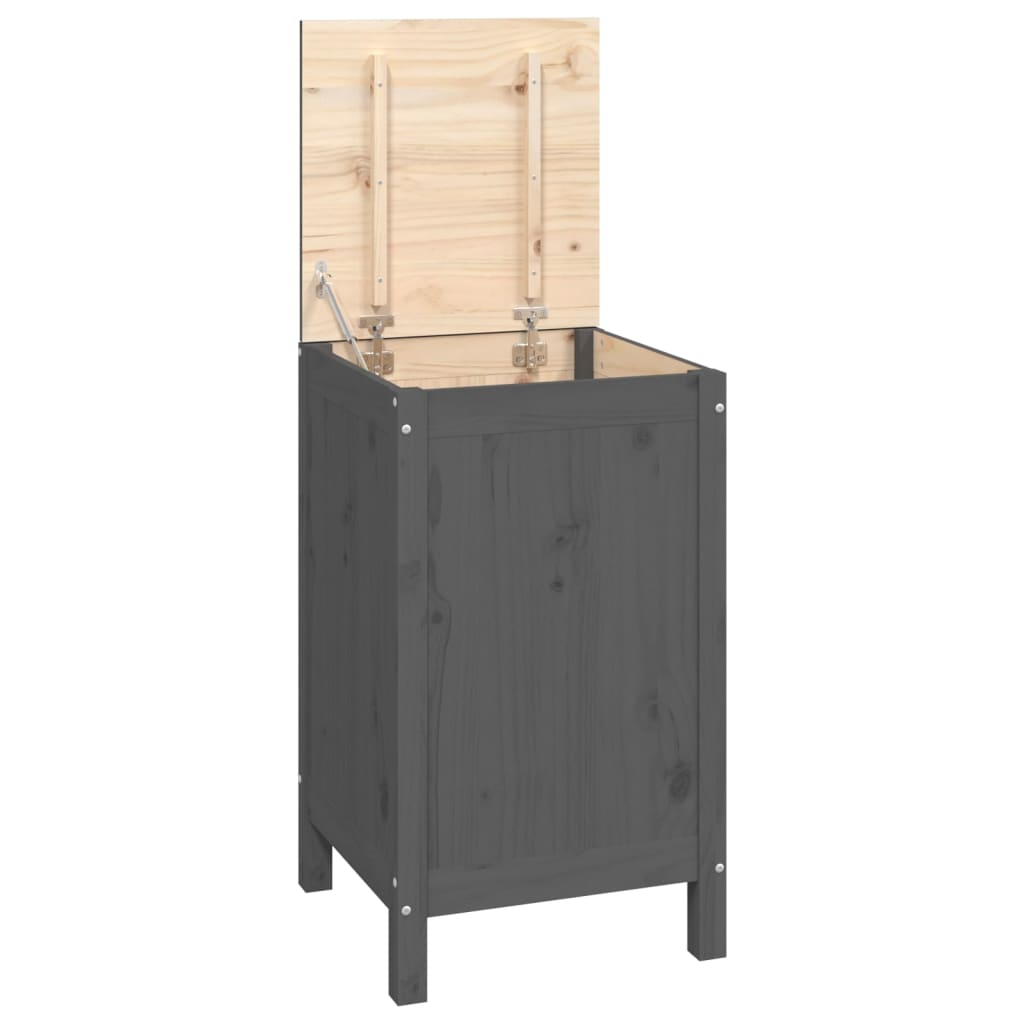 Vidaxx Wäschekorb 44x44x76 cm massives Kiefernholz grau