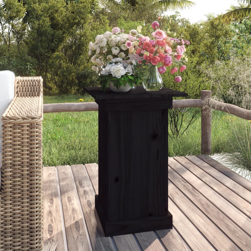 VidaXL Blumenständer 40x40x60 cm massives Kiefernholz schwarz