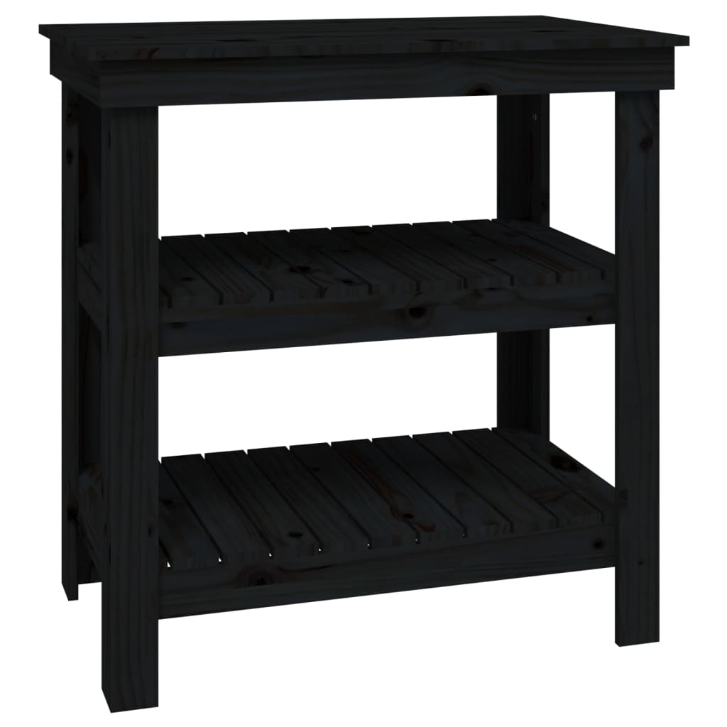 Vidaxx Werkbank 78,5x50x80 cm massives Kiefernholz schwarz
