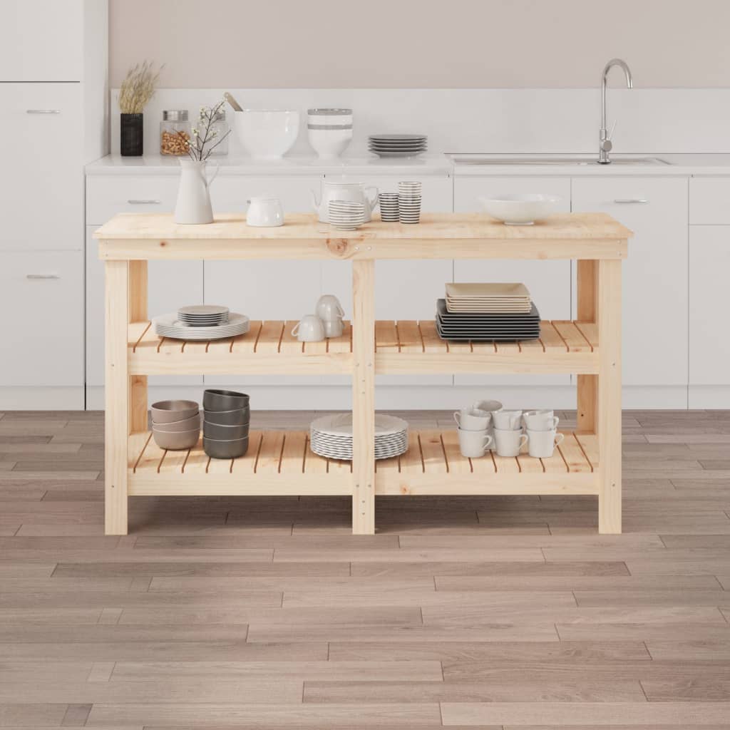 Vidaxx Werkbank 142,5x50x80 cm massives Kiefernholz