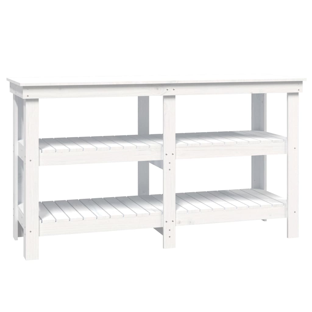 Vidaxx Werkbank 142,5x50x80 cm massives Kiefernholz weiß