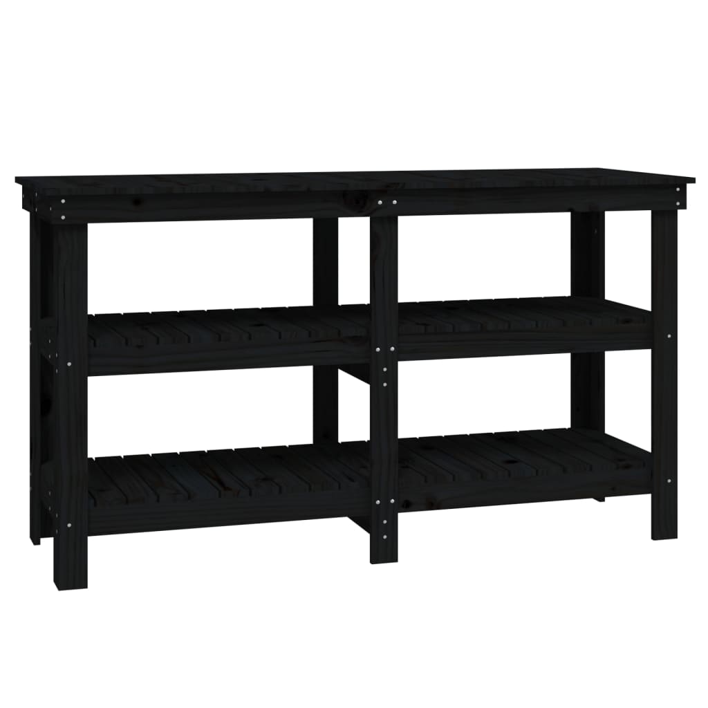 Vidaxx Werkbank 142,5x50x80 cm massives Kiefernholz schwarz