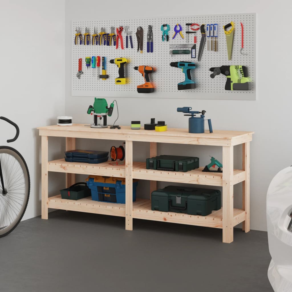 Vidaxx Werkbank 181x50x80 cm massives Kiefernholz