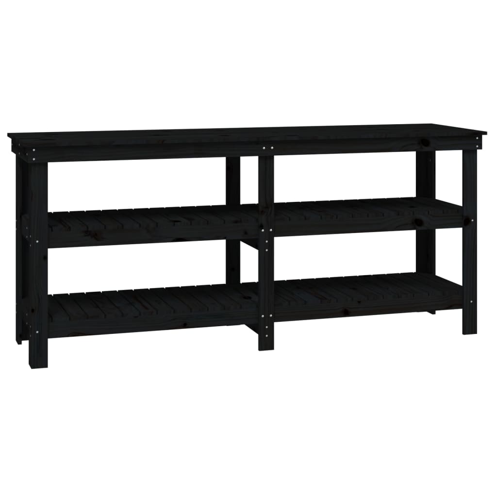 Vidaxx Werkbank 181x50x80 cm massives Kiefernholz schwarz