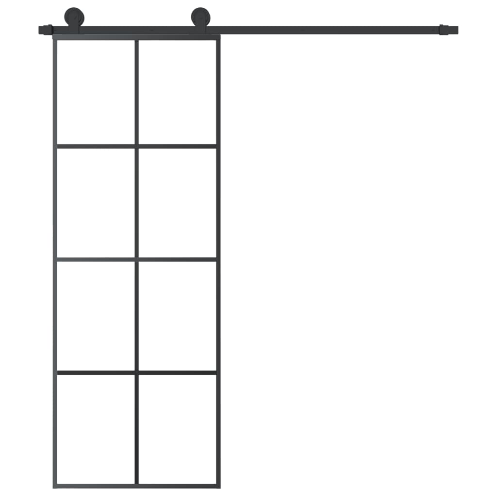 VidaXL Schiebetür mit Beschlägen 76x205 cm ESG-Glas und Aluminium