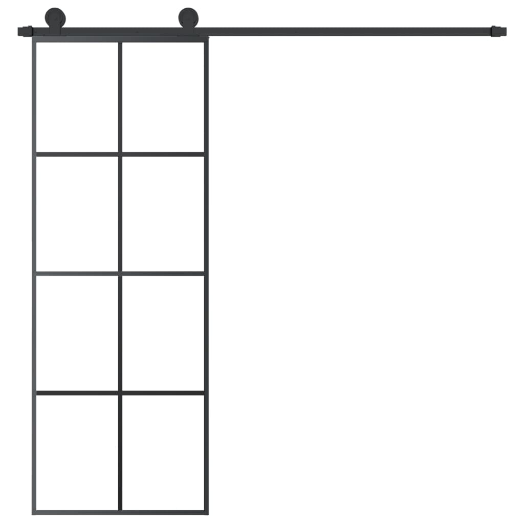 VidaXL Schiebetür mit Beschlägen 76x205 cm ESG-Glas und Aluminium