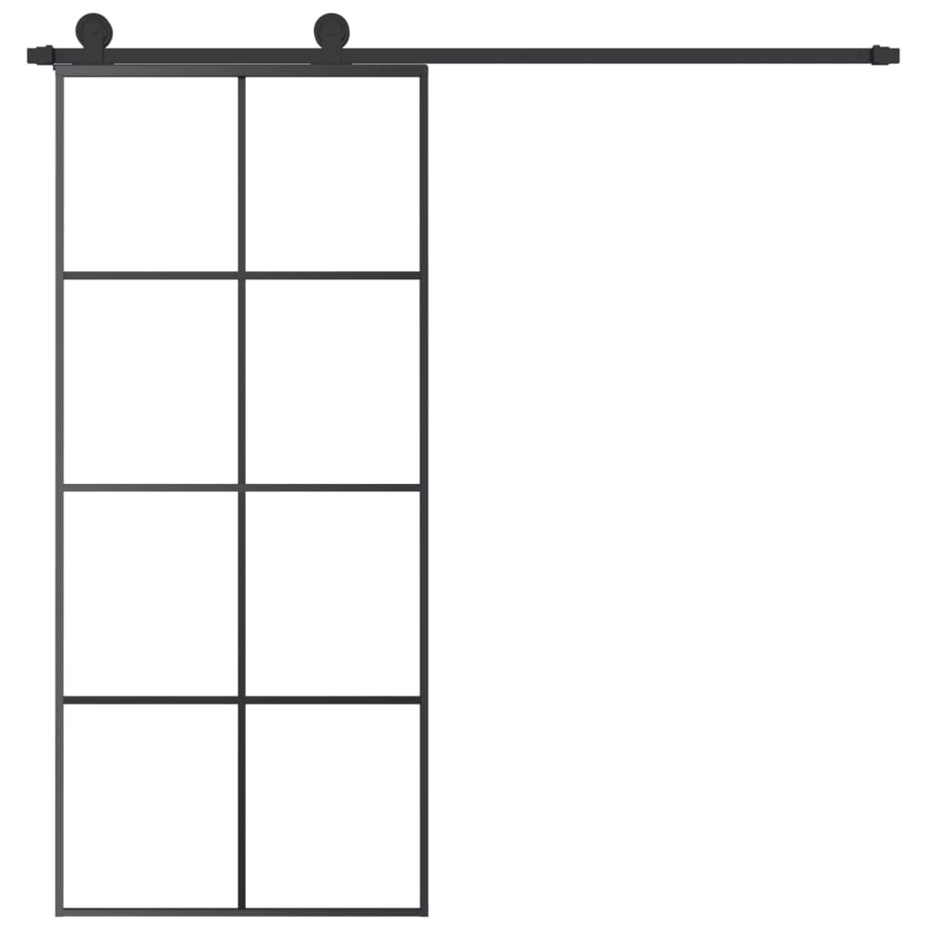 VidaXL Schiebetür mit Beschlägen 90x205 cm ESG-Glas und Aluminium
