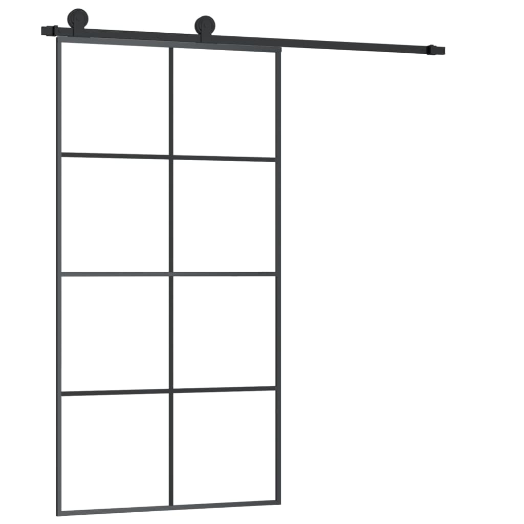 VidaXL Schiebetür mit Beschlägen 102,5x205 cm ESG-Glas und Aluminium