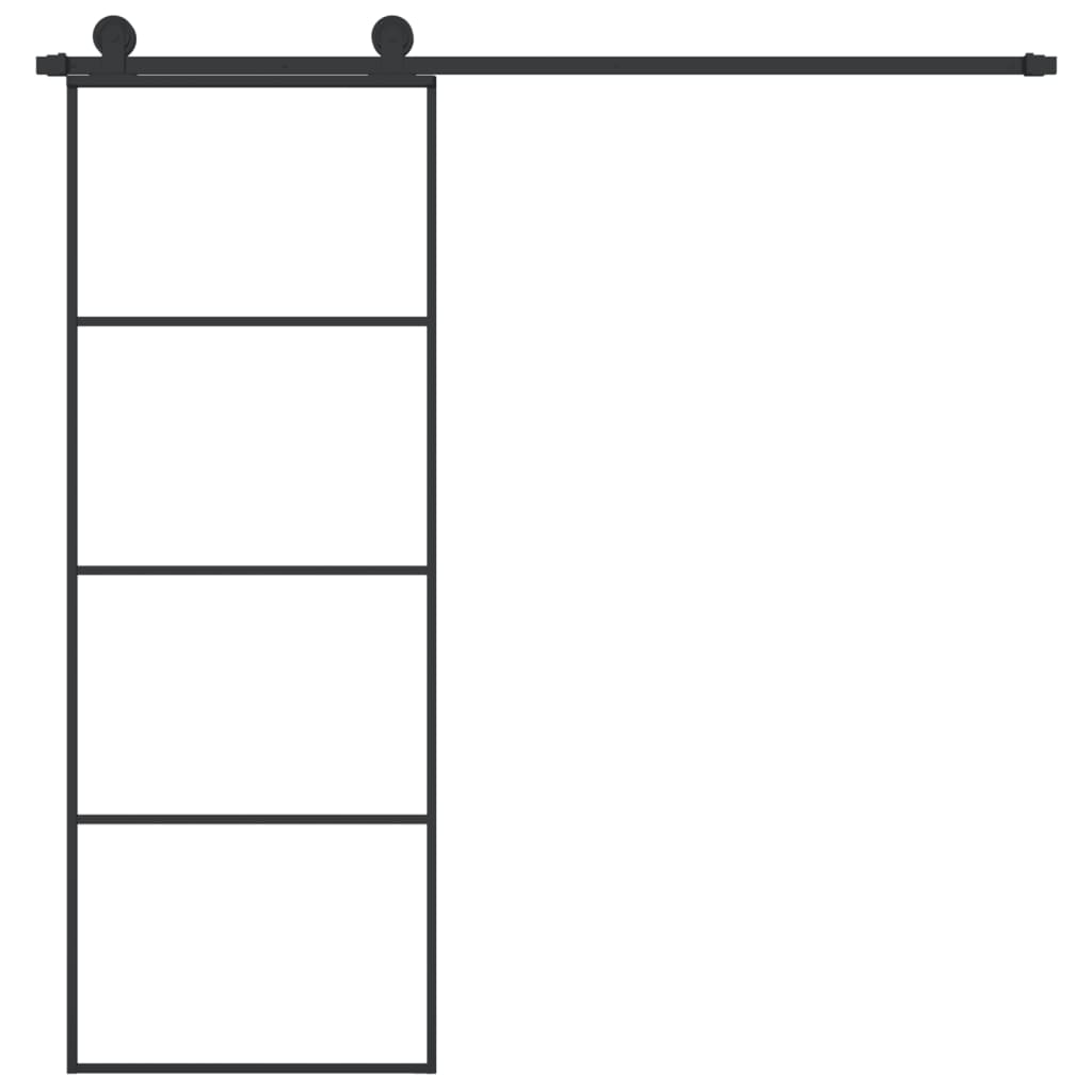 VidaXL Schiebetür mit Beschlägen 76x205 cm ESG-Glas und Aluminium