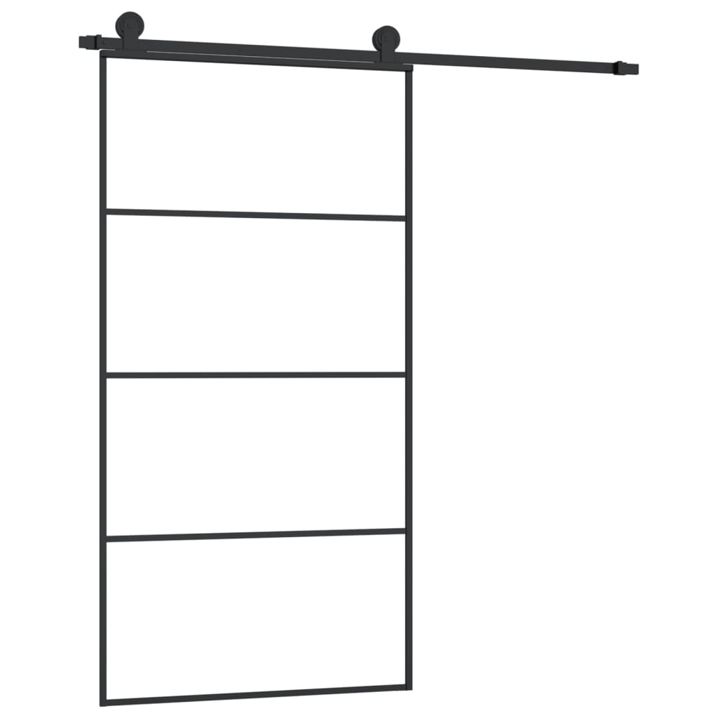 VidaXL Schiebetür mit Beschlägen 102,5x205 cm ESG-Glas und Aluminium