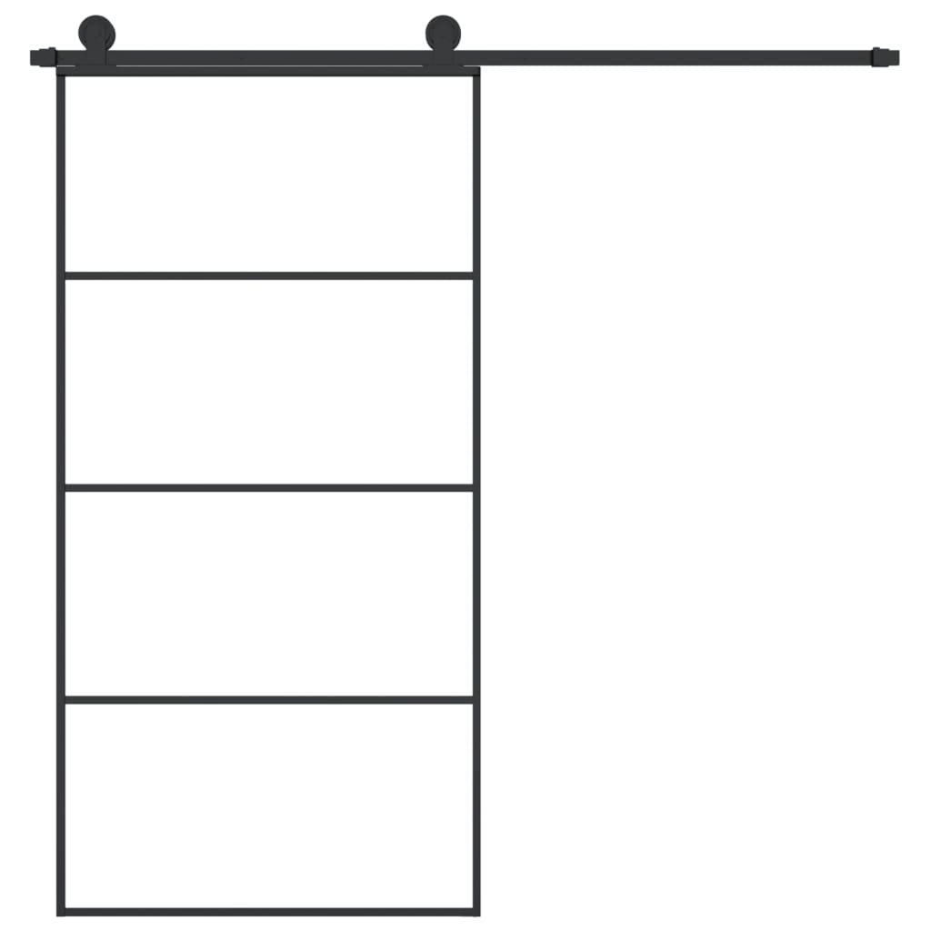 VidaXL Schiebetür mit Beschlägen 102,5x205 cm ESG-Glas und Aluminium