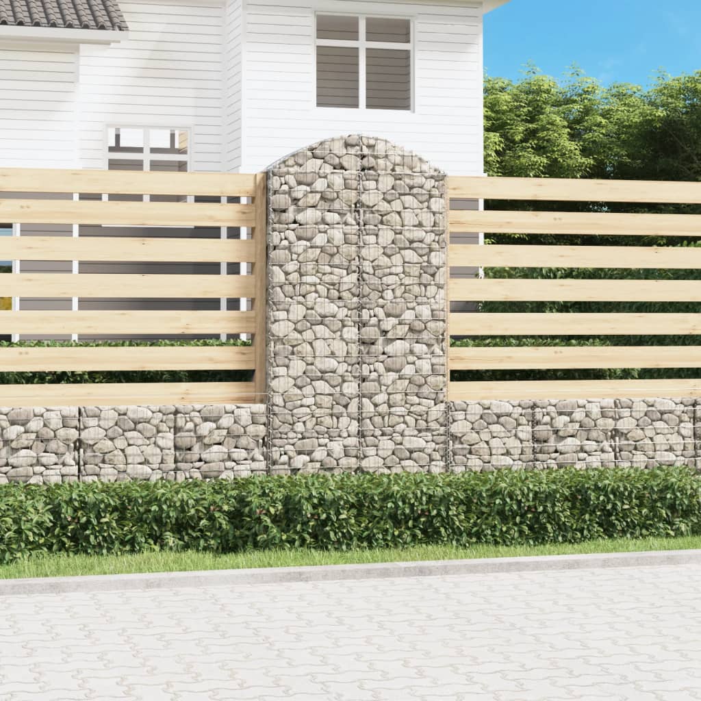 Vidaxx Gabione gewölbt 100x30x200 220 cm verzinktes Eisen