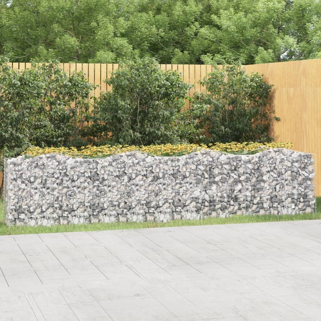VidaXL Gabionen-Gewölbe erhöht 400x50x100 cm aus verzinktem Eisen