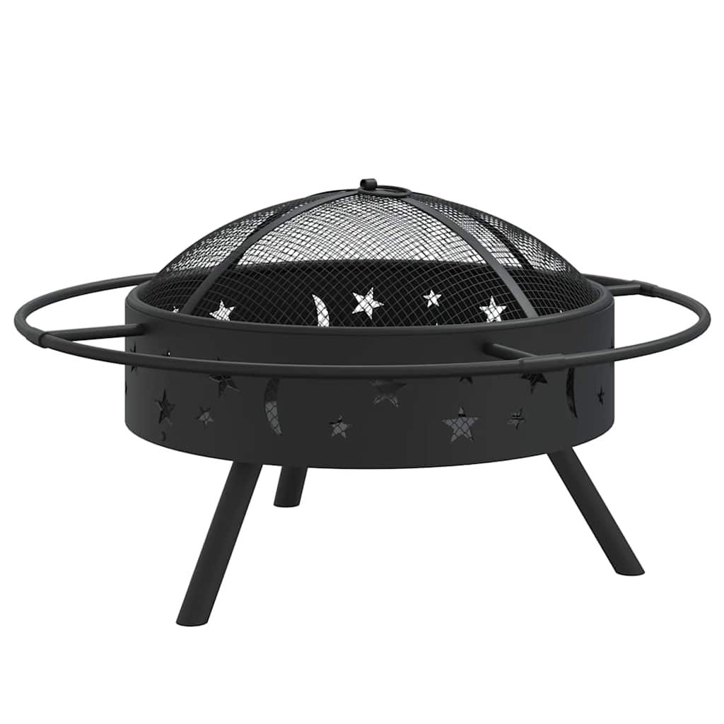 VidaXL Feuerstelle mit Schürhaken XXL 70 cm Stahl