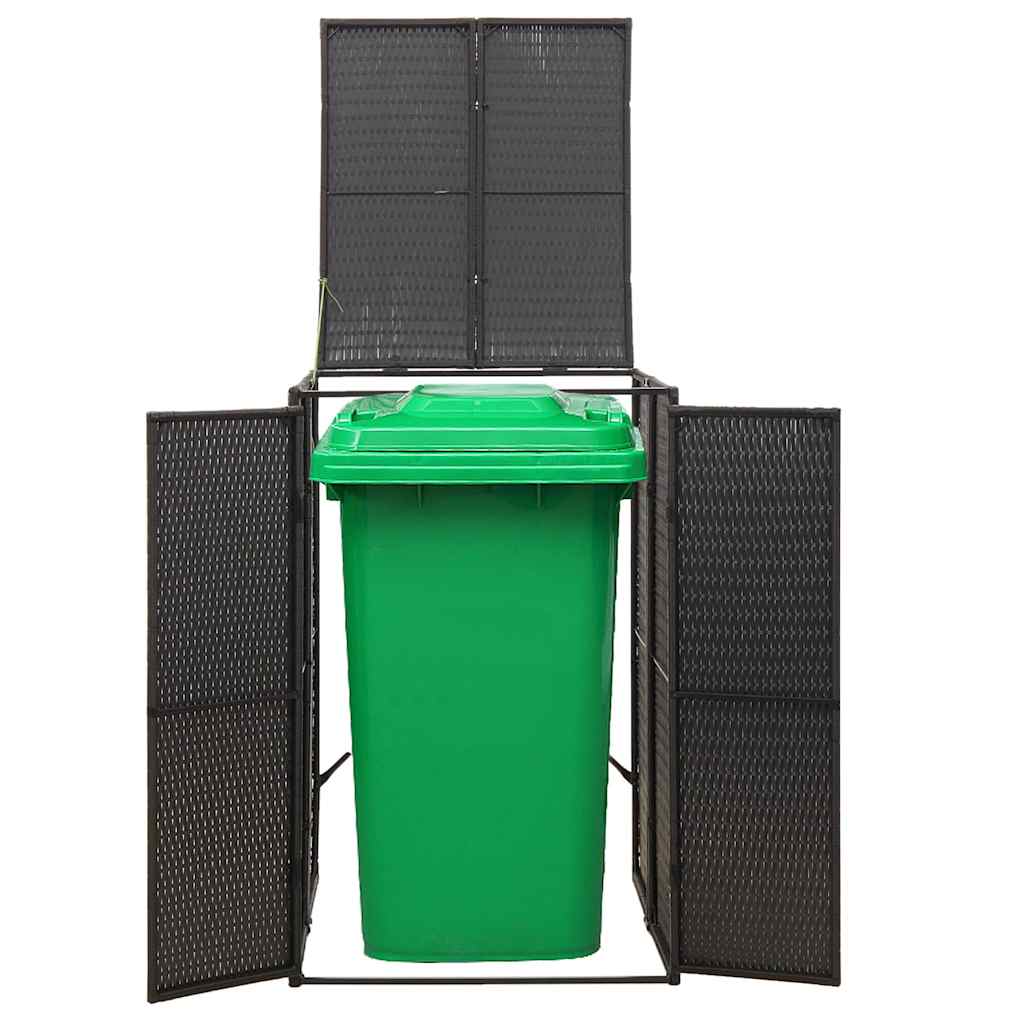 VidaXL Container-Aufbewahrung einzeln 70x80x117 cm Polyrattan schwarz