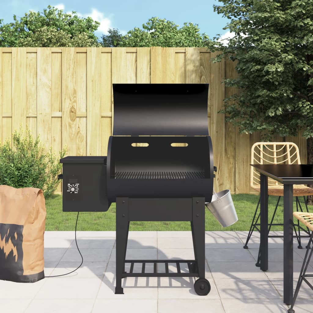 Vidaxl Pelletgrill mit Bodenplatte 94 cm Eisen schwarz