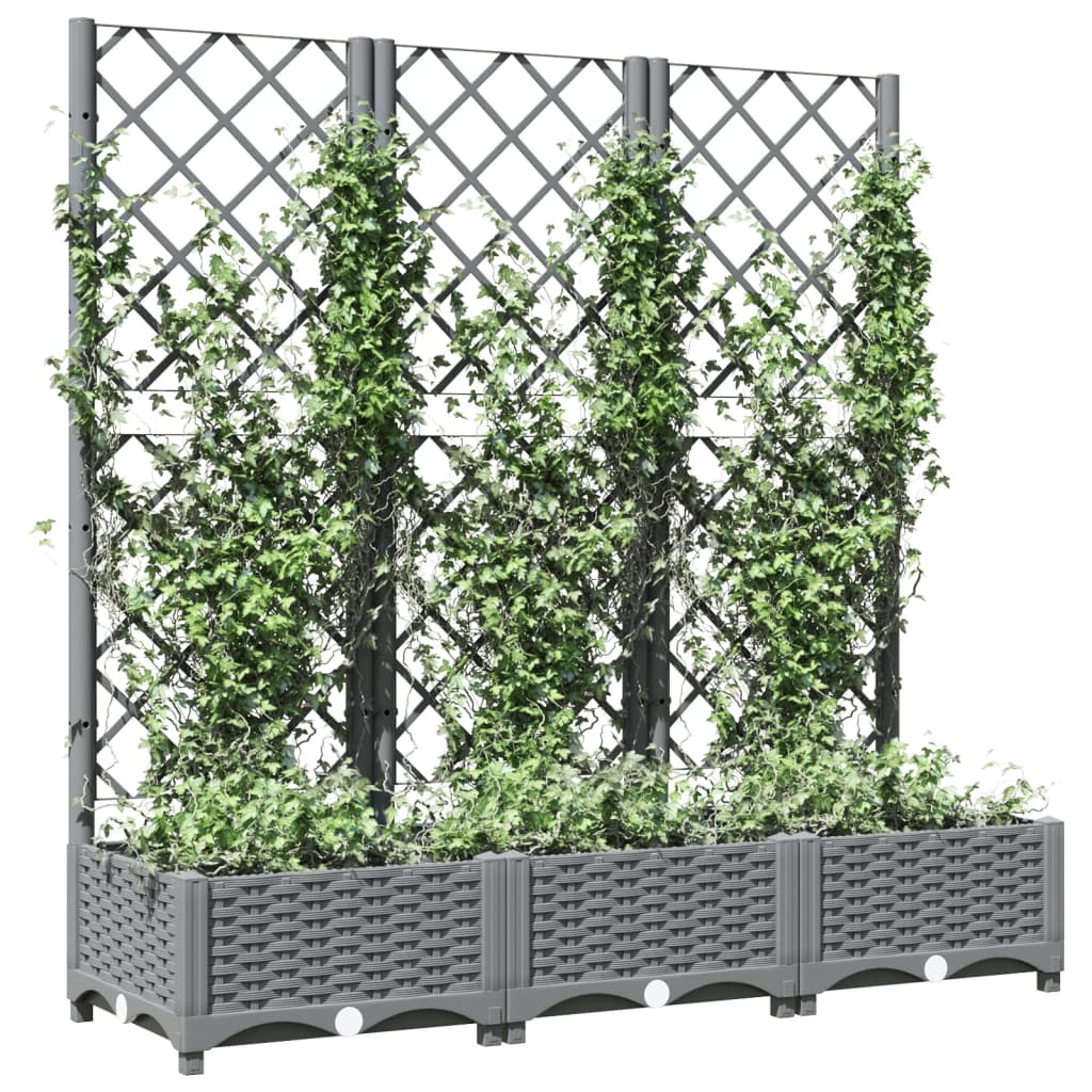 Vidaxx Pflanzgefäß mit Spalier 120x40x121,5 cm Polypropylen hellgrau