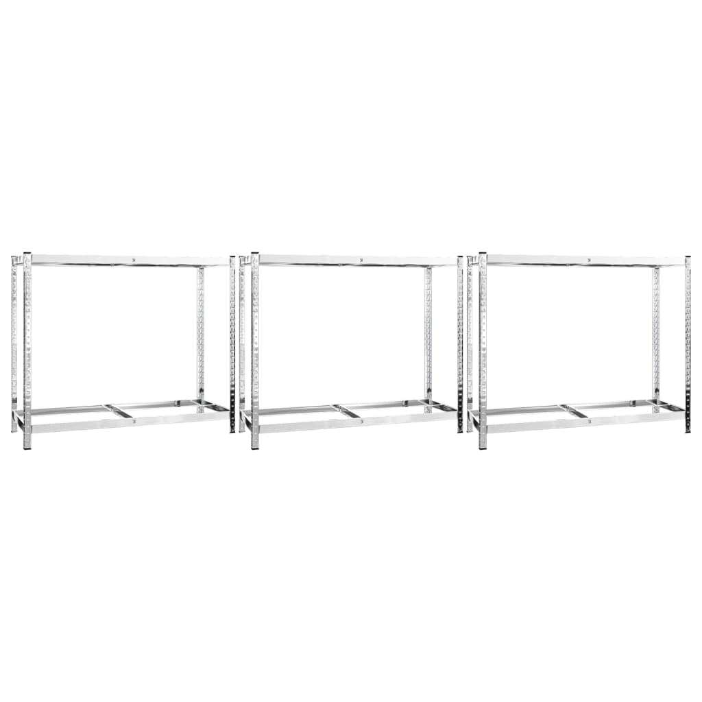VidaXL Reifenregale 2-lagig 3 Stück 110x40x110 cm Stahl silberfarben