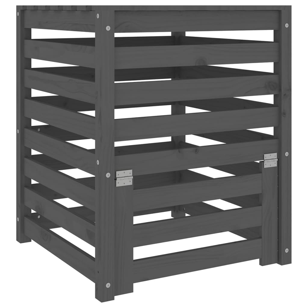 Vidaxx Kompostbehälter 63,5x63,5x77,5 cm massives Kiefernholz grau