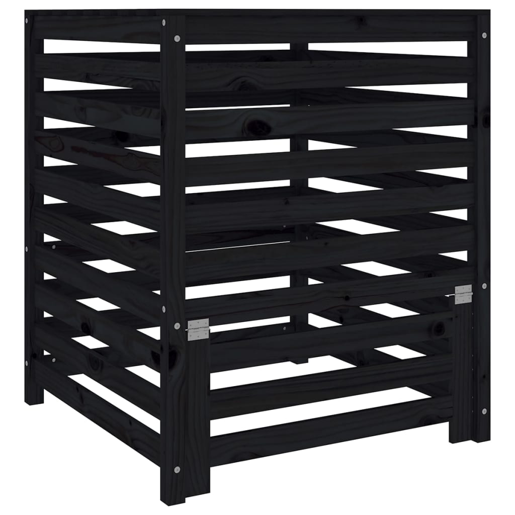 Vidaxx Kompostbehälter 82,5x82,5x99,5 cm massives Kiefernholz schwarz