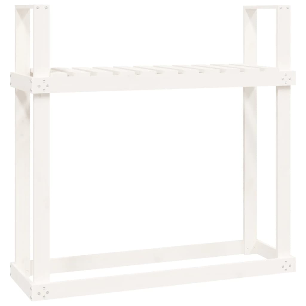 Vidaxx Kaminholzregal 110x35x108,5 cm massives Kiefernholz weiß