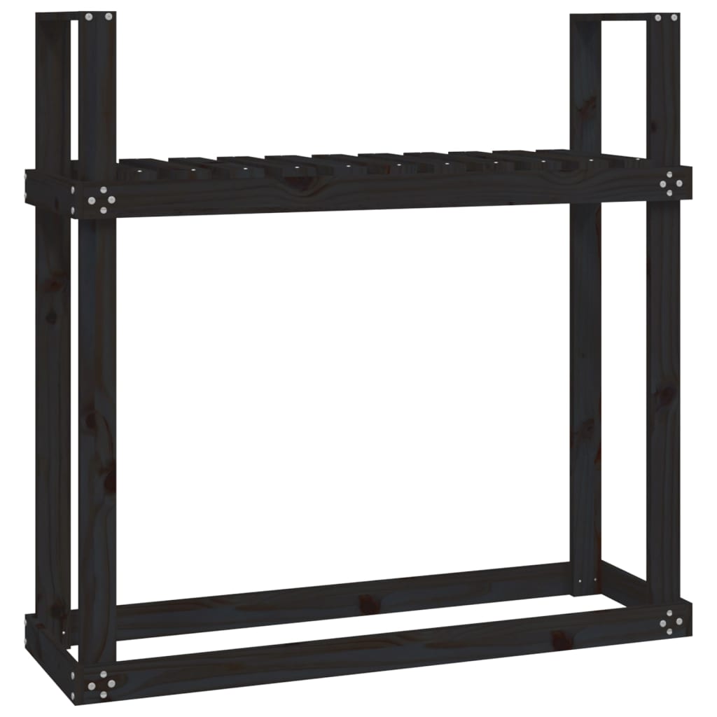 Vidaxx Kaminholzregal 110x35x108,5 cm massives Kiefernholz schwarz