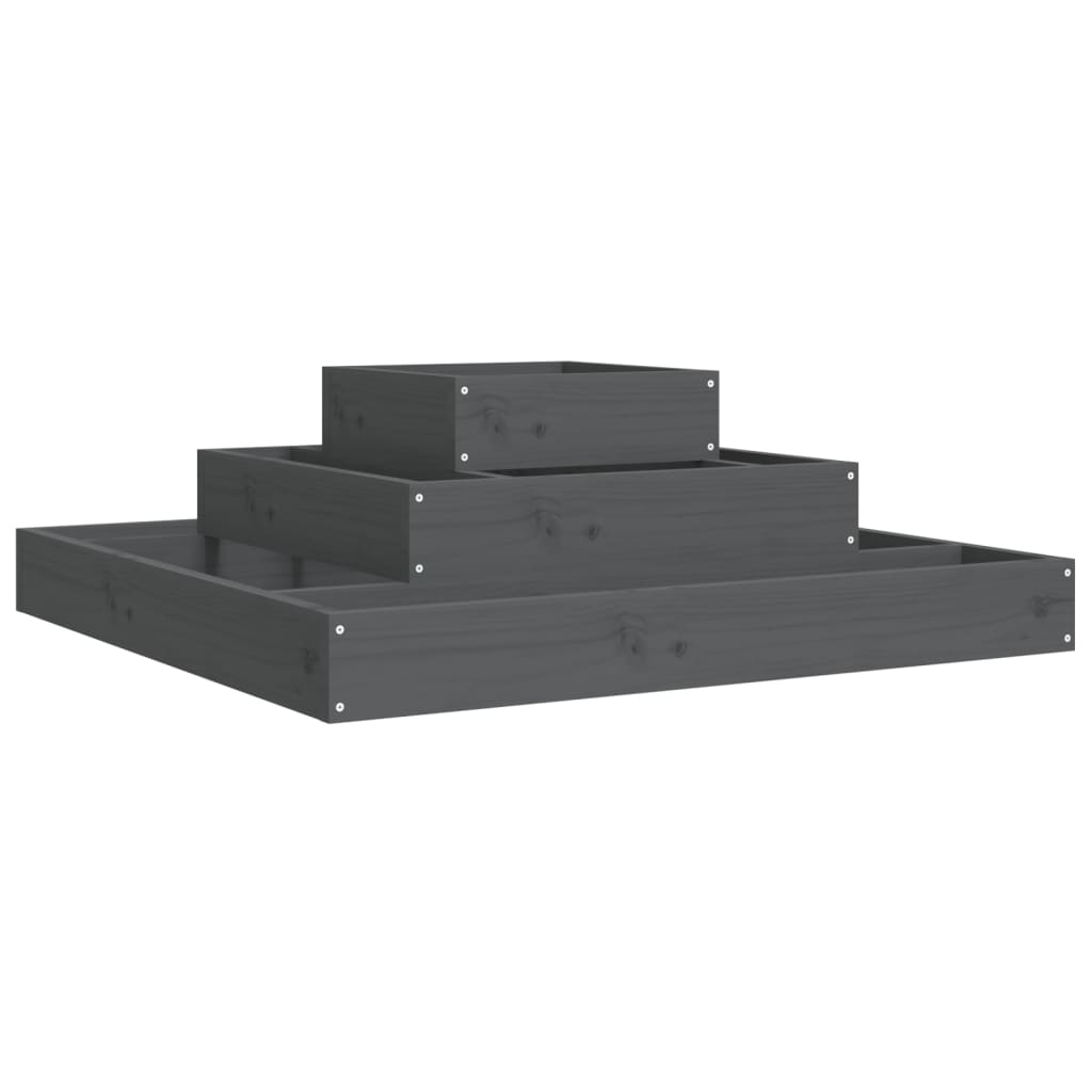 Vidaxx Pflanzgefäß 80x80x27 cm massives Kiefernholz grau