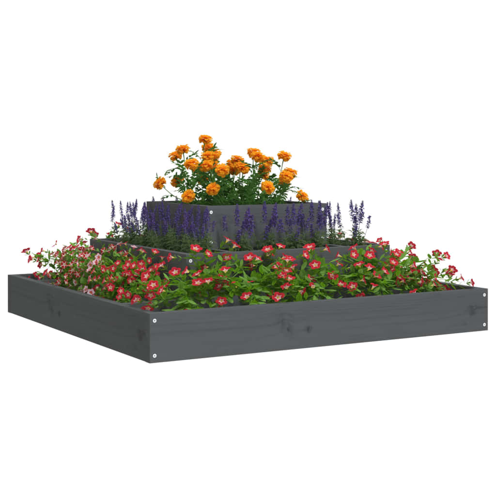 Vidaxx Pflanzgefäß 80x80x27 cm massives Kiefernholz grau