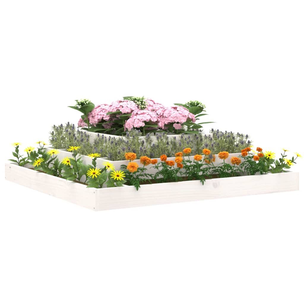 Vidaxx Pflanzgefäß 110x110x27 cm massives Kiefernholz weiß