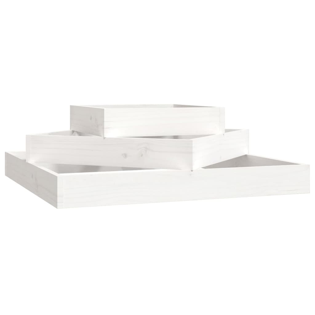 Vidaxx Pflanzgefäß 83x83x27 cm massives Kiefernholz weiß