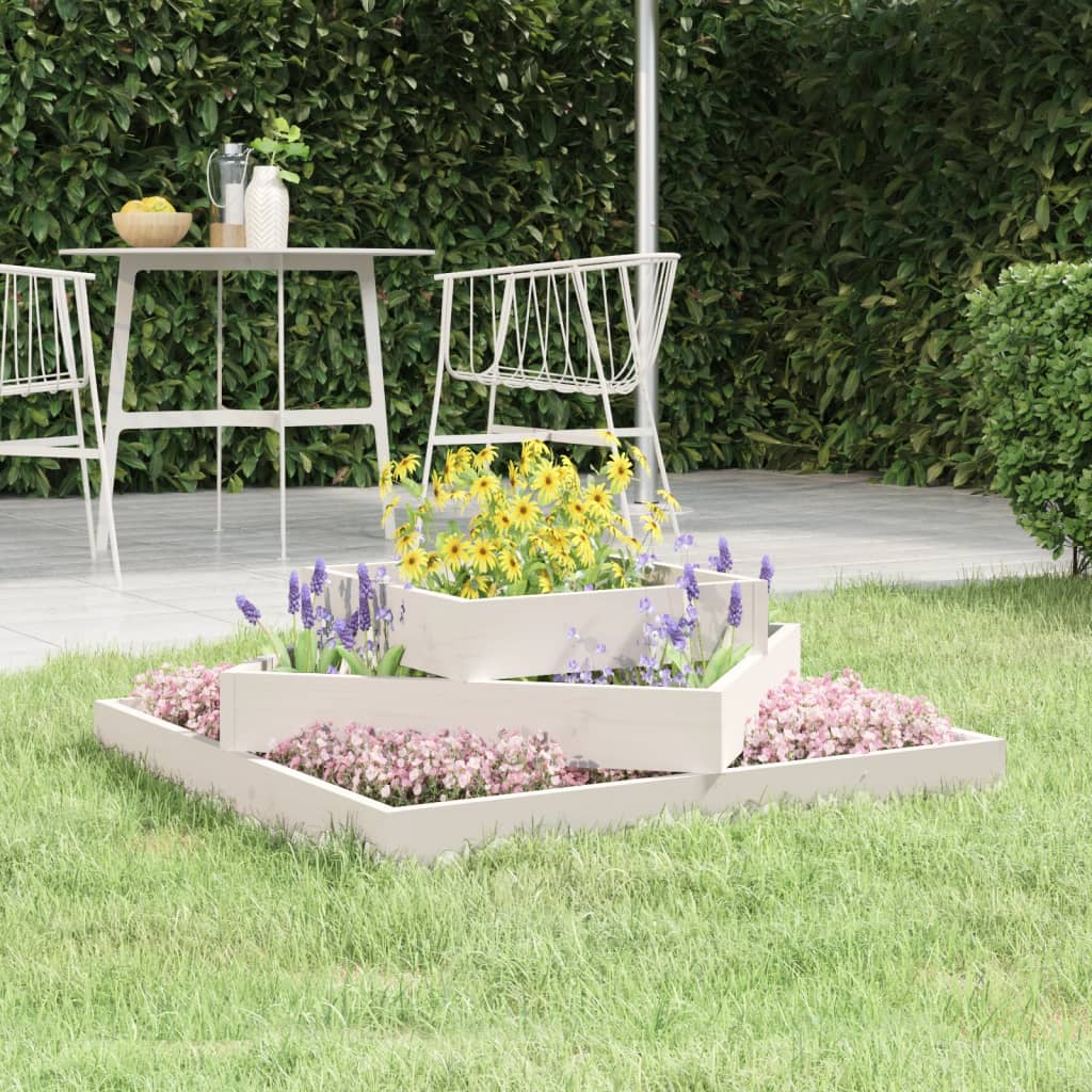Vidaxx Pflanzgefäß 83x83x27 cm massives Kiefernholz weiß