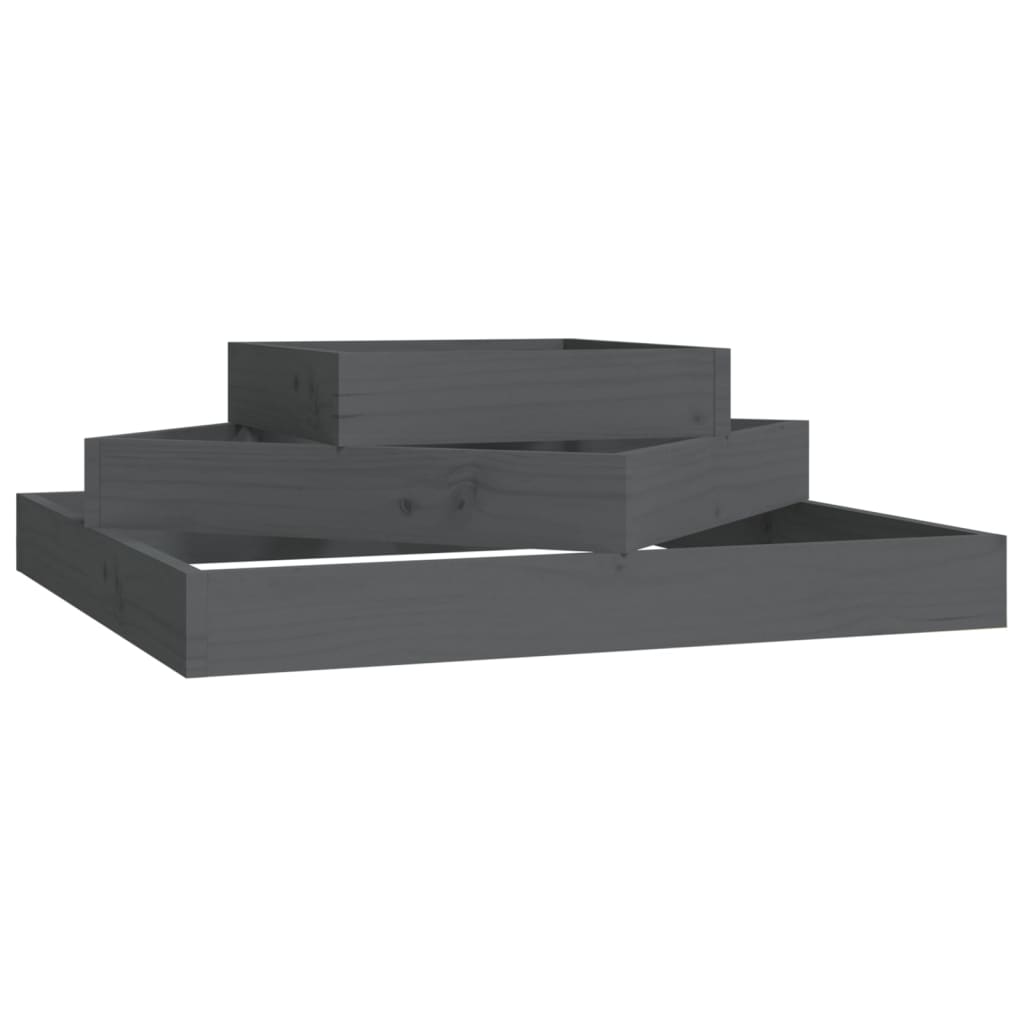 Vidaxx Pflanzgefäß 83x83x27 cm massives Kiefernholz grau
