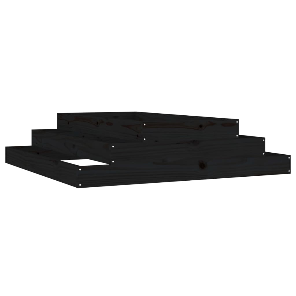 Vidaxx Pflanzgefäß 110x110x27 cm massives Kiefernholz schwarz