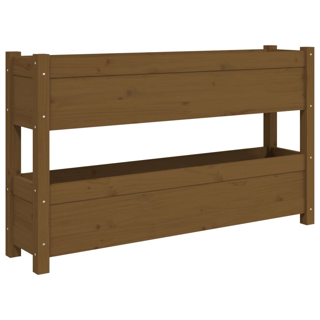 Vidaxx Pflanzgefäß 112x25x66 cm massives Kiefernholz honigbraun