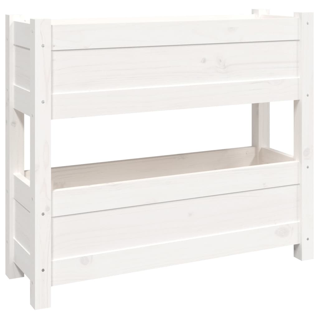 Vidaxx Pflanzgefäß 77x25x66 cm massives Kiefernholz weiß