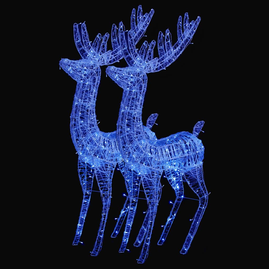 VidaXL Weihnachtsdekoration Rentier XXL 2 Stk. 250 LEDs Blau 180 cm Acryl