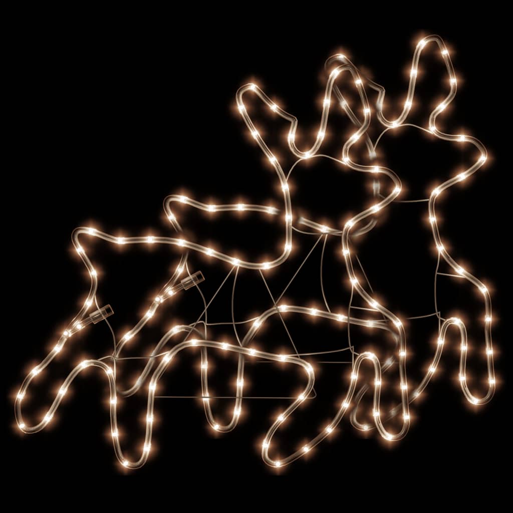 VidaXL Weihnachtsfigur Rentier mit LEDs 2 Stück 57x55x4,5 cm warmweiß