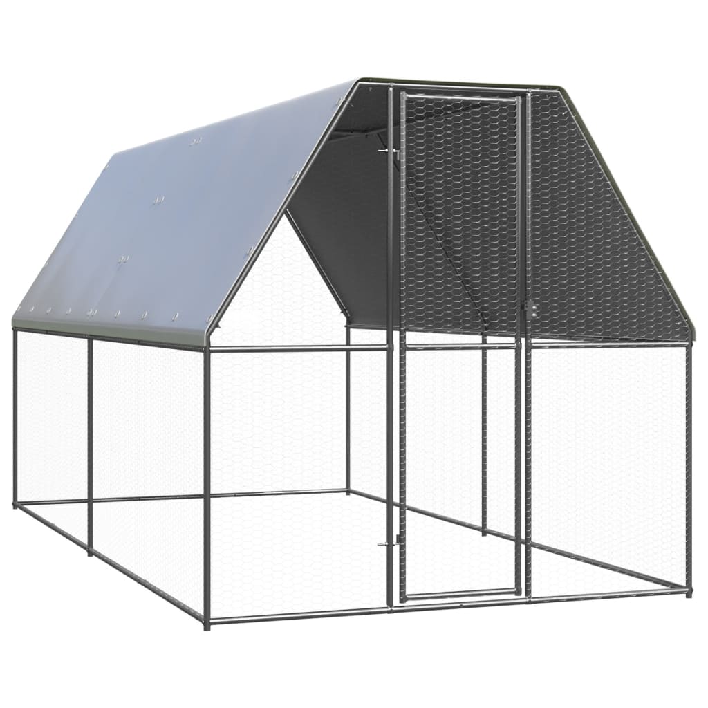 VidaXL Außenstall für Hühner 2x4x2 m aus verzinktem Stahl