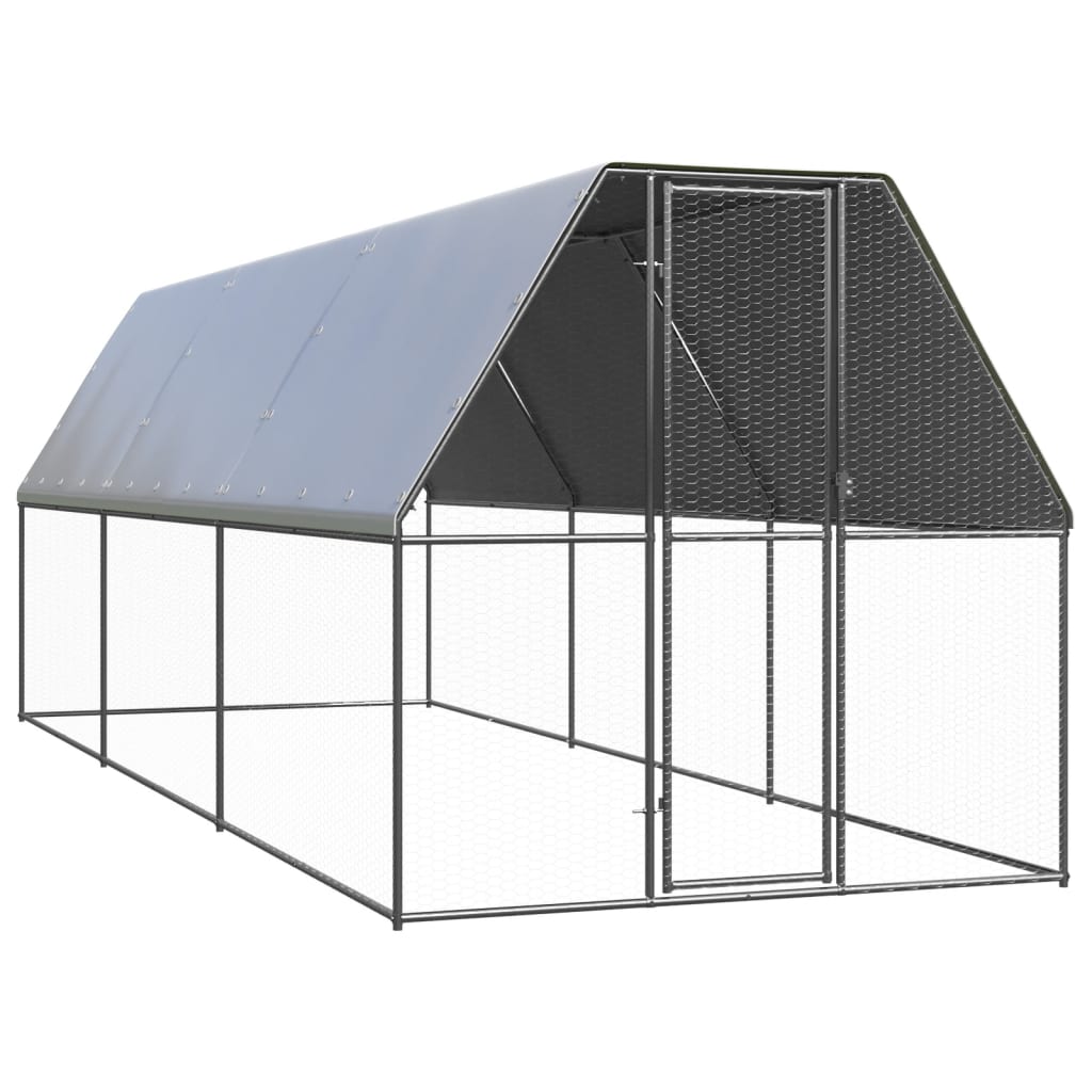 VidaXL Außenstall für Hühner 2x6x2 m aus verzinktem Stahl