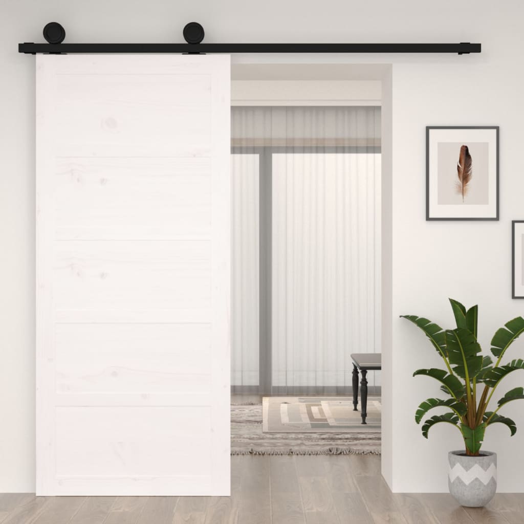 VidaXL Schiebetür 90x1,8x204,5 cm massives Kiefernholz weiß