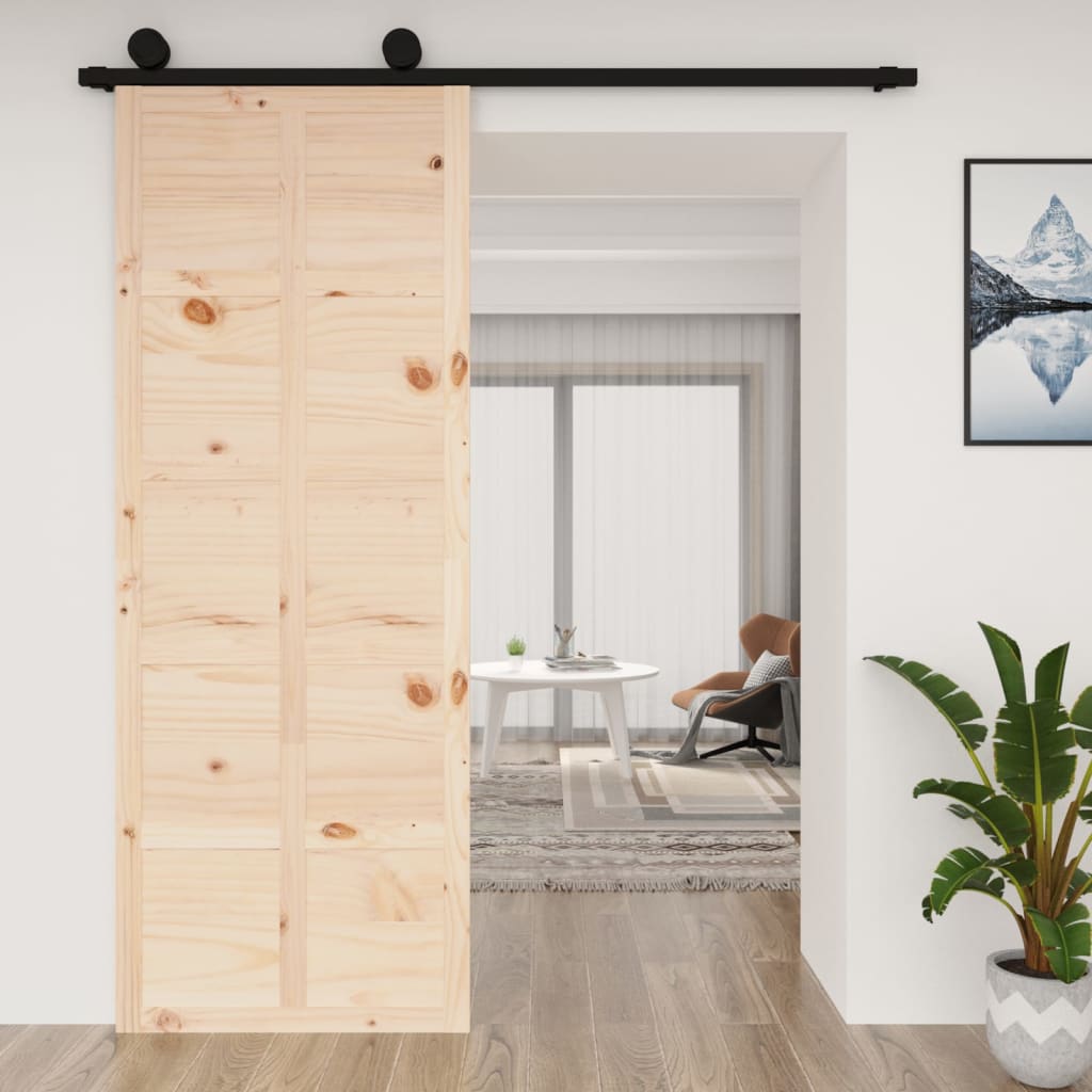 Vidaxx Schiebetür 80x1,8x214 cm massives Kiefernholz