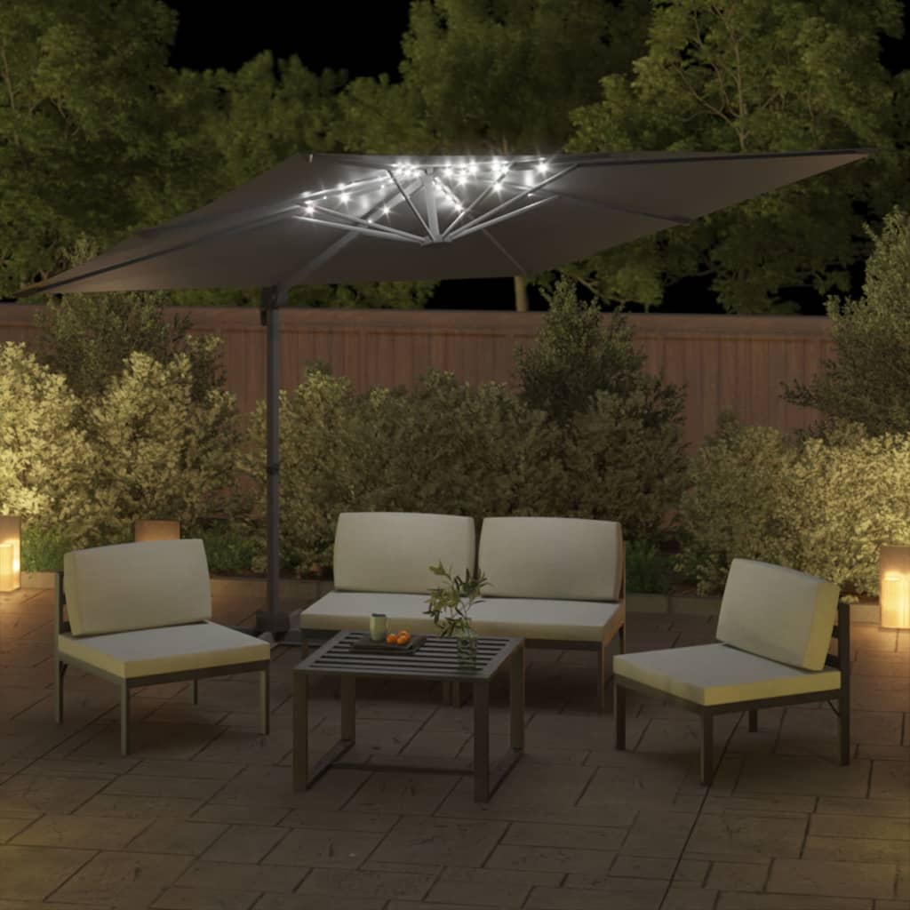 Vidaxx schwimmender Sonnenschirm mit LED-Beleuchtung 400x300 cm Anthrazit