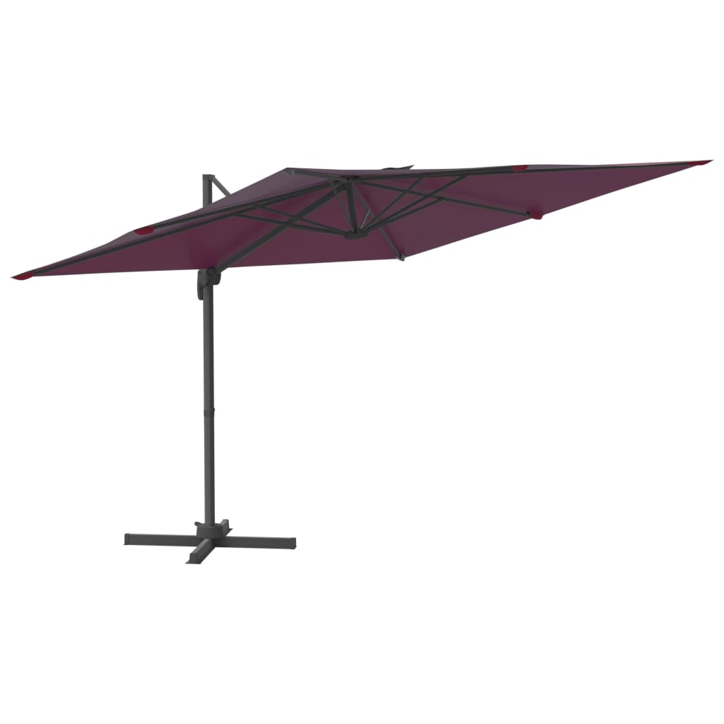 Vidaxx schwimmender Sonnenschirm mit LED-Beleuchtung 400x300 cm Burgunderrot