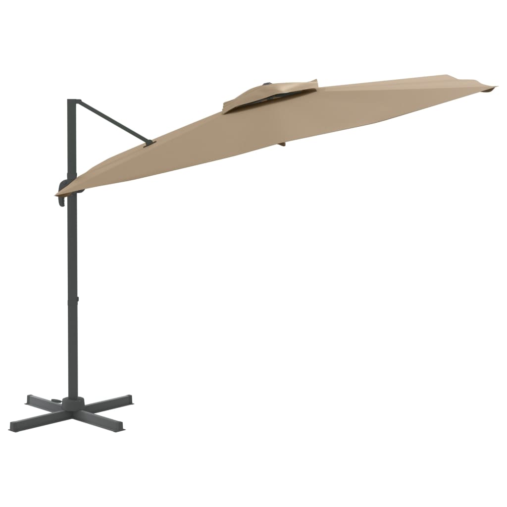 Vidaxx schwimmender Sonnenschirm mit Doppelspitze 400x300 cm taupe