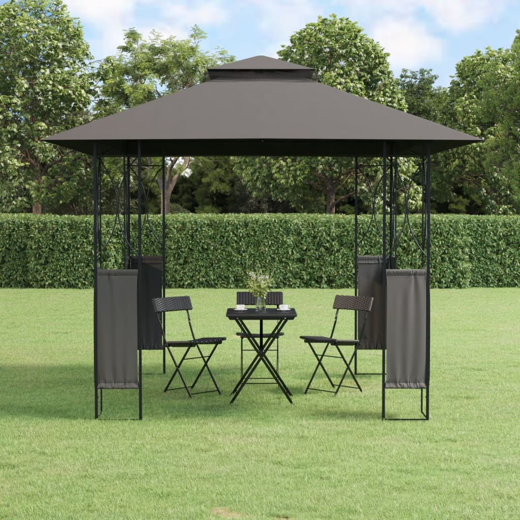Vidaxx Pavillon mit Dach 300x300x270 cm Stahl Anthrazit