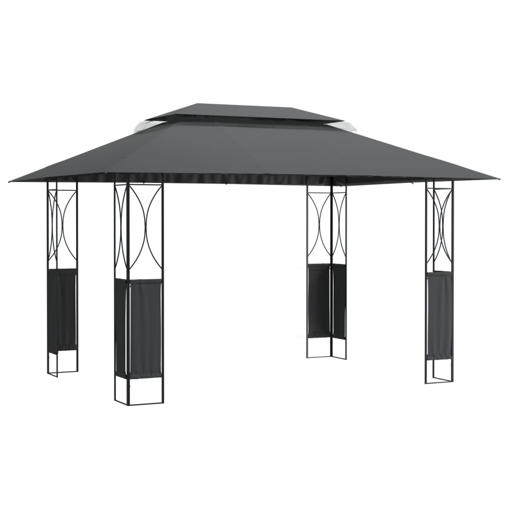 Vidaxx Pavillon mit Dach 400x300x270 cm Stahl Anthrazit